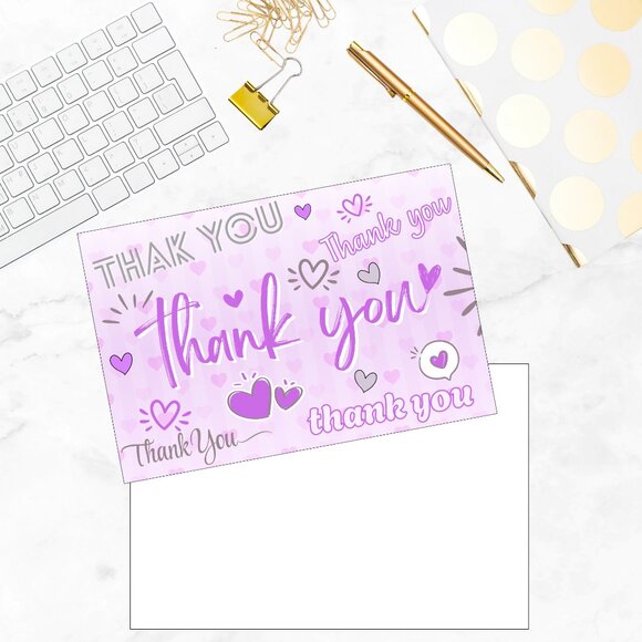 60 Poshmark Shopping Thank You Cards 4 x 2.8 - Picture 2 of 7